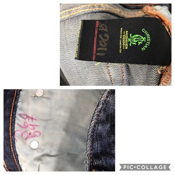 CHRISTIAN AUDIGIER Distressed Bling Jeans 24 - Picture 7 of 9